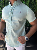 Social Manga Curta de Linho Ralph Lauren