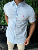 Social Manga Curta de Linho Ralph Lauren