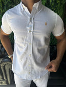 Social Manga Curta de Linho Ralph Lauren