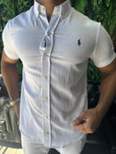 Social Manga Curta de Linho Ralph Lauren