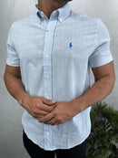 Social Manga Curta de Linho Ralph Lauren