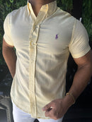 Social Manga Curta de Linho Ralph Lauren