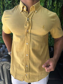 Social Manga Curta de Linho Ralph Lauren