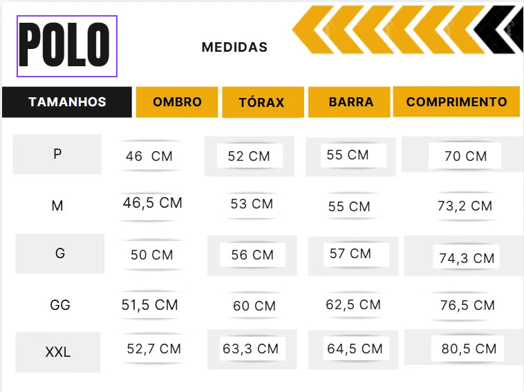 Tabela de Medidas