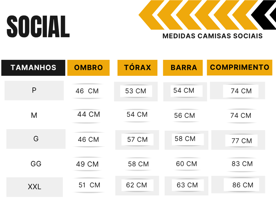 Tabela de Medidas