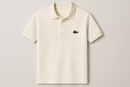 Polo lacoste jacaré bordado cor off white